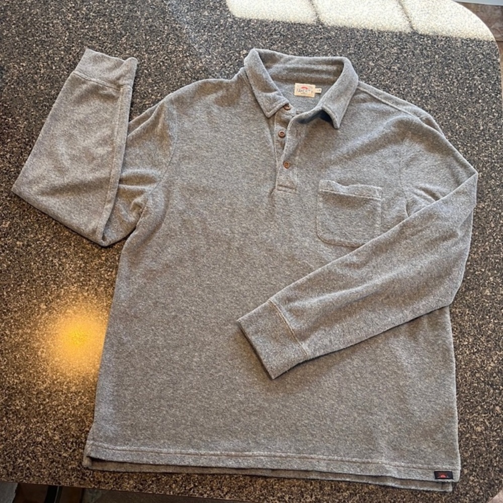 Faherty Terry Knit Long Sleeve Polo
